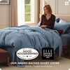 image:imageBedsure PureWoven 3 Pieces 100 Cotton Waffle Duvet Cover Set King Brown16  Grey Blue No Comforter