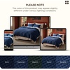 image:imageBedsure PureWoven 3 Pieces 100 Cotton Waffle Duvet Cover Set King Brown17  Navy No Comforter