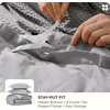 image:imageBedsure PureWoven 3 Pieces 100 Cotton Waffle Duvet Cover Set King Brown18  Grey No Comforter