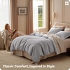 image:imageBedsure PureWoven 3 Pieces 100 Cotton Waffle Duvet Cover Set King Brown18  Grey No Comforter