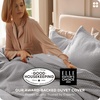 image:imageBedsure PureWoven 3 Pieces 100 Cotton Waffle Duvet Cover Set King Brown18  Grey No Comforter