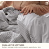 image:imageBedsure PureWoven 3 Pieces 100 Cotton Waffle Duvet Cover Set King Brown18  Grey No Comforter
