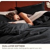 image:imageBedsure PureWoven 3 Pieces 100 Cotton Waffle Duvet Cover Set King Brown19  Black No Comforter