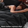 image:imageBedsure PureWoven 3 Pieces 100 Cotton Waffle Duvet Cover Set King Brown19  Black No Comforter