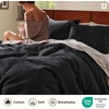 image:imageBedsure PureWoven 3 Pieces 100 Cotton Waffle Duvet Cover Set King Brown19  Black No Comforter