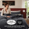 image:imageBedsure PureWoven 3 Pieces 100 Cotton Waffle Duvet Cover Set King Brown19  Charcoal Black No Comforter