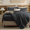 image:imageBedsure PureWoven 3 Pieces 100 Cotton Waffle Duvet Cover Set King Brown19  Charcoal Black No Comforter