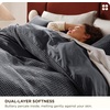 image:imageBedsure PureWoven 3 Pieces 100 Cotton Waffle Duvet Cover Set King Brown19  Charcoal Black No Comforter