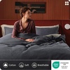 image:imageBedsure PureWoven 3 Pieces 100 Cotton Waffle Duvet Cover Set King Brown19  Charcoal Black No Comforter