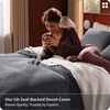 image:imageBedsure PureWoven 3 Pieces 100 Cotton Waffle Duvet Cover Set King Brown19  Charcoal Black No Comforter
