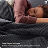 image:imageBedsure PureWoven 3 Pieces 100 Cotton Waffle Duvet Cover Set King Brown19  Charcoal Black No Comforter