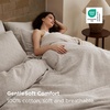 image:imageBedsure PureWoven 3 Pieces 100 Cotton Waffle Duvet Cover Set King Brown19  Spacedyed Linen No Comforter