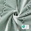 image:imageBedsure PureWoven 3 Pieces 100 Cotton Waffle Duvet Cover Set King Brown19  Strip Green No Comforter