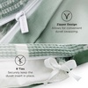 image:imageBedsure PureWoven 3 Pieces 100 Cotton Waffle Duvet Cover Set King Brown19  Strip Green No Comforter
