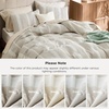 image:imageBedsure PureWoven 3 Pieces 100 Cotton Waffle Duvet Cover Set King Brown19  Strip Linen No Comforter