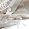 image:imageBedsure PureWoven 3 Pieces 100 Cotton Waffle Duvet Cover Set King Brown19  Strip Linen No Comforter