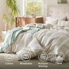image:imageBedsure PureWoven 3 Pieces 100 Cotton Waffle Duvet Cover Set King Brown19  Strip Linen No Comforter