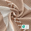 image:imageBedsure PureWoven 3 Pieces 100 Cotton Waffle Duvet Cover Set King Brown19  Strip Terracotta No Comforter