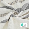 image:imageBedsure PureWoven 3 Pieces 100 Cotton Waffle Duvet Cover Set King Brown19  Strip White No Comforter