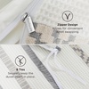 image:imageBedsure PureWoven 3 Pieces 100 Cotton Waffle Duvet Cover Set King Brown19  Strip White No Comforter