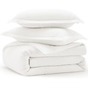 image:imageBedsure PureWoven 3 Pieces 100 Cotton Waffle Duvet Cover Set King BrownWhite