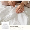 image:imageBedsure PureWoven 3 Pieces 100 Cotton Waffle Duvet Cover Set King BrownWhite