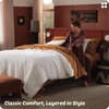 image:imageBedsure PureWoven 3 Pieces 100 Cotton Waffle Duvet Cover Set King BrownWhite
