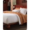 image:imageBedsure PureWoven 3 Pieces 100 Cotton Waffle Duvet Cover Set King BrownWhite