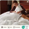 image:imageBedsure PureWoven 3 Pieces 100 Cotton Waffle Duvet Cover Set King BrownWhite
