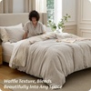 image:imageBedsure PureWoven SpaceDyed Cotton Waffle Duvet Cover Set Queen White01  Linen No Comforter