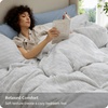image:imageBedsure PureWoven SpaceDyed Cotton Waffle Duvet Cover Set Queen White02  White No Comforter