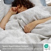 image:imageBedsure PureWoven SpaceDyed Cotton Waffle Duvet Cover Set Queen White02  White No Comforter