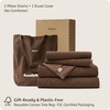 image:imageBedsure PureWoven SpaceDyed Cotton Waffle Duvet Cover Set Queen White03  Brown No Comforter