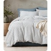 image:imageBedsure PureWoven SpaceDyed Cotton Waffle Duvet Cover Set Queen White02  White No Comforter
