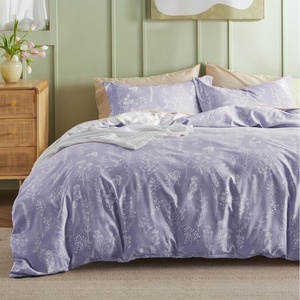 image:imageBedsure Duvet Cover Queen Size  Reversible Green FloralampBird Duvet Cover Set with Zipper Closure 3 Pieces Mistletoe Bedding Set with 8 Corner Ties and 2 Pillow Shams 20x2600  Misty Lilac No Comforter