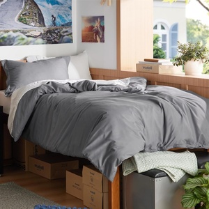 image:imageBedsure Duvet Cover Queen Size 1Pc Soft Double Brushed Bedding Black00  Grey