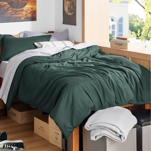 image:imageBedsure Duvet Cover Queen Size 1Pc Soft Double Brushed Bedding Black04  Forest Green